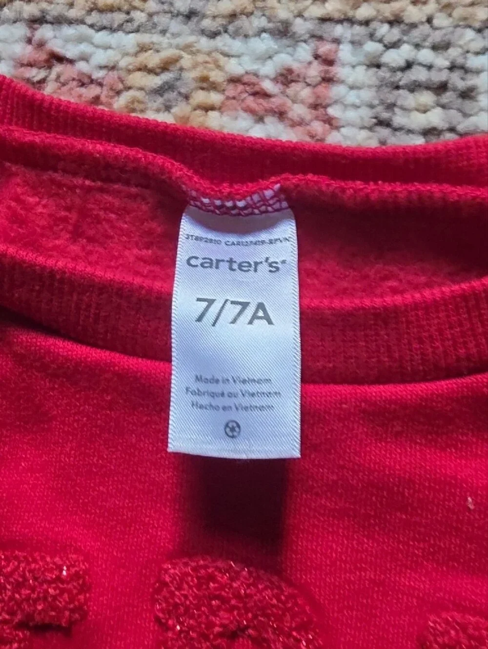 Carter's Red Crewneck Sweatshirt Holiday Size 7